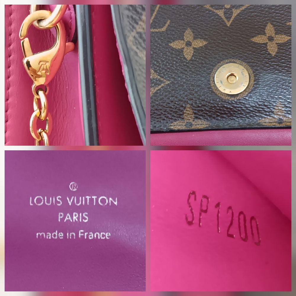 Louis Vuitton Flore Chain Wallet Monogram Fuchsia Pink Crossbody Clutch 2020 - Picture 13 of 17